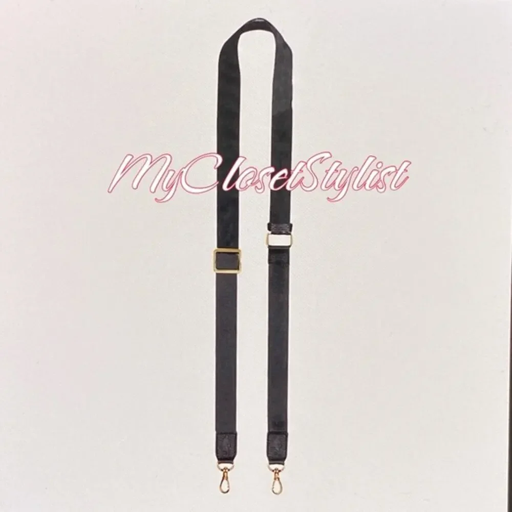 BANDOLIER Black Gold Crossbody FULLY Adjustable Purse Satchel Strap NEW!